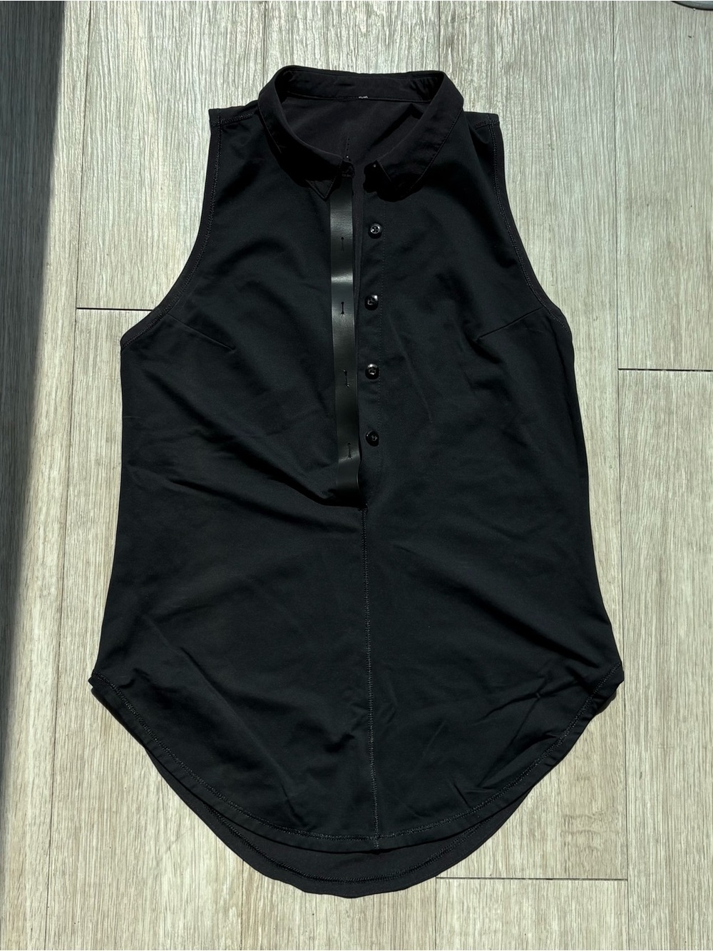 Lululemon Sleeveless Black Polo Button-Up Shirt